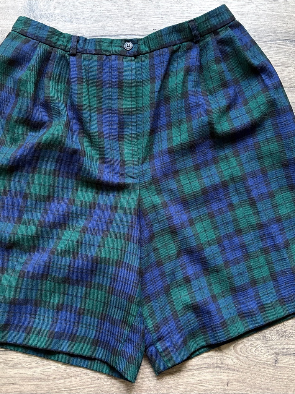 Pendleton Wool Green and Blue Plaid Bermuda Shorts